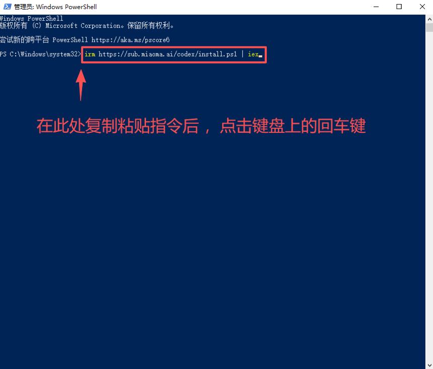 粘贴命令运行
